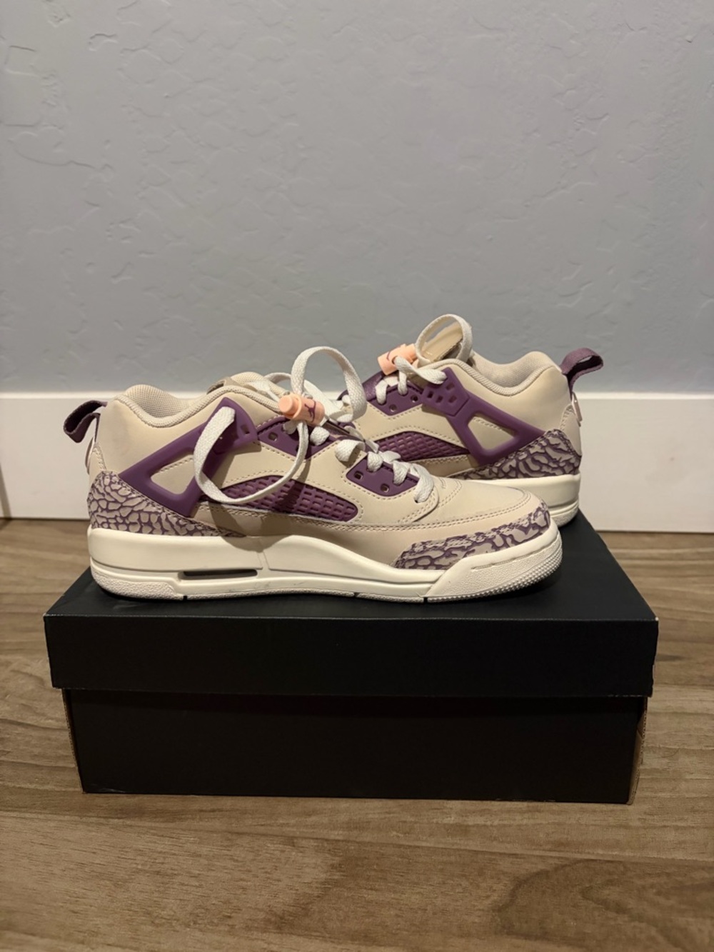 Jordan Womens Sneakers Cream and Purple